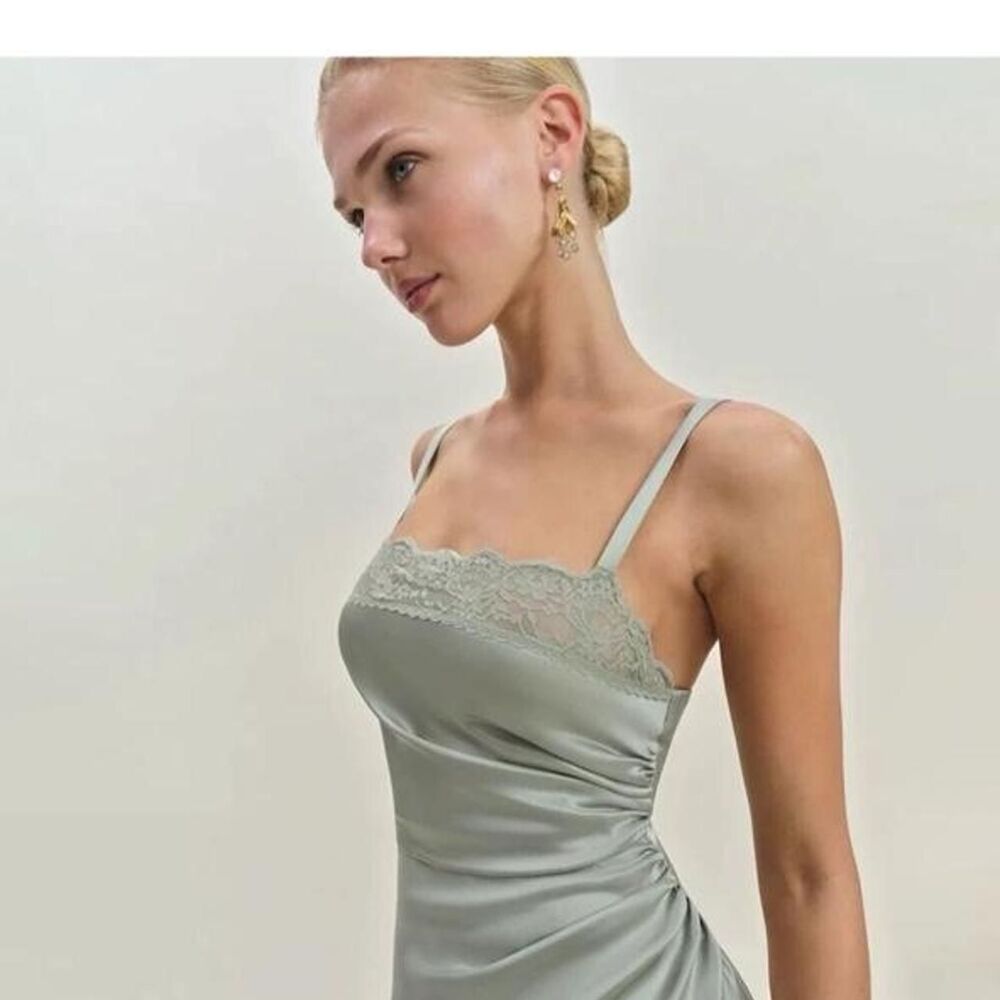 Reformation Women's Green and Khaki Dress